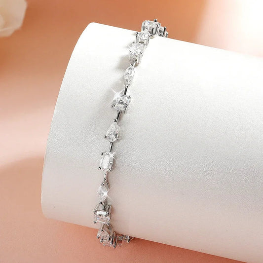 Bracelets de tennis entièrement en moissanite plaqué or 18 carats pour femme, bijoux de luxe en argent sterling S925, bracelets entièrement diamantés