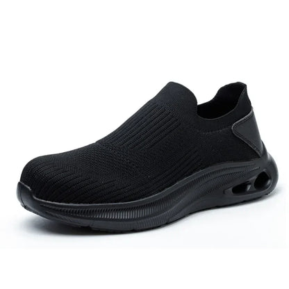Summer Breathable Mens Work Safety Shoes Lightweight Steel Toe Anti Smashing Anti Slip Indestructible Male Boots Footwear