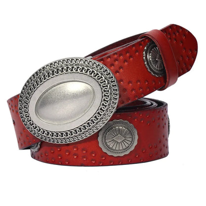 3.8CM Heavy Metal Rivet Men Real Genuine Leather Belt Men Smooth Buckle Stud Punk Jeans Belts For Jeans Strap Rock Cowboy