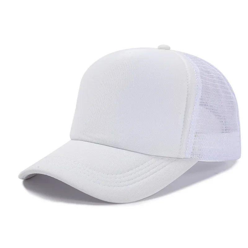 Unisex Cheaper 5 Panel Trucker Hat For Adult Summer Net Baseball Cap Men Women Sponge Mesh Adjustable Sun Hat Visor