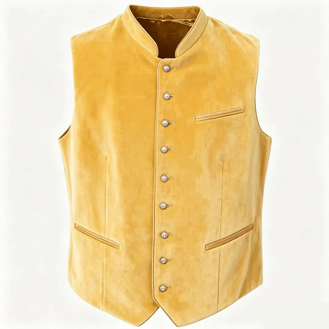 Men Vest Black Suede Velvet High Neck Single Breasted Waistcoat For Wedding Banquet Business Work Casual Daily Men Suit Vest