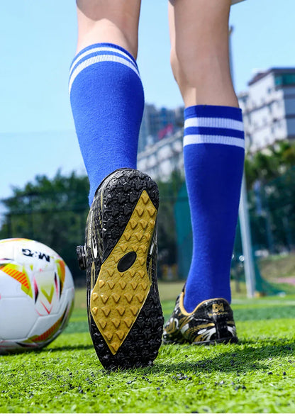 Kids Soccer Cleats Football Shoes Studs Non Slip Breathable Lightweight Training Sports Boys Girls Children Football Match Boots