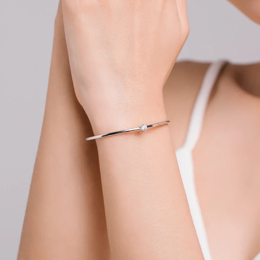 Bracelet ouvert réglable en argent sterling 925 véritable avec oxyde de zirconium transparent à dix cœurs pour femmes, bijoux fins, cadeaux