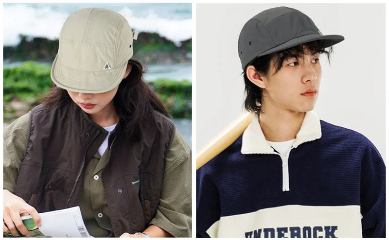 Outdoor Quick-Dry Baseball Cap Women's Korea Short Brim Baseball Hat Men and Women Casual Street Soft Brim Five-Piece Sun Hat