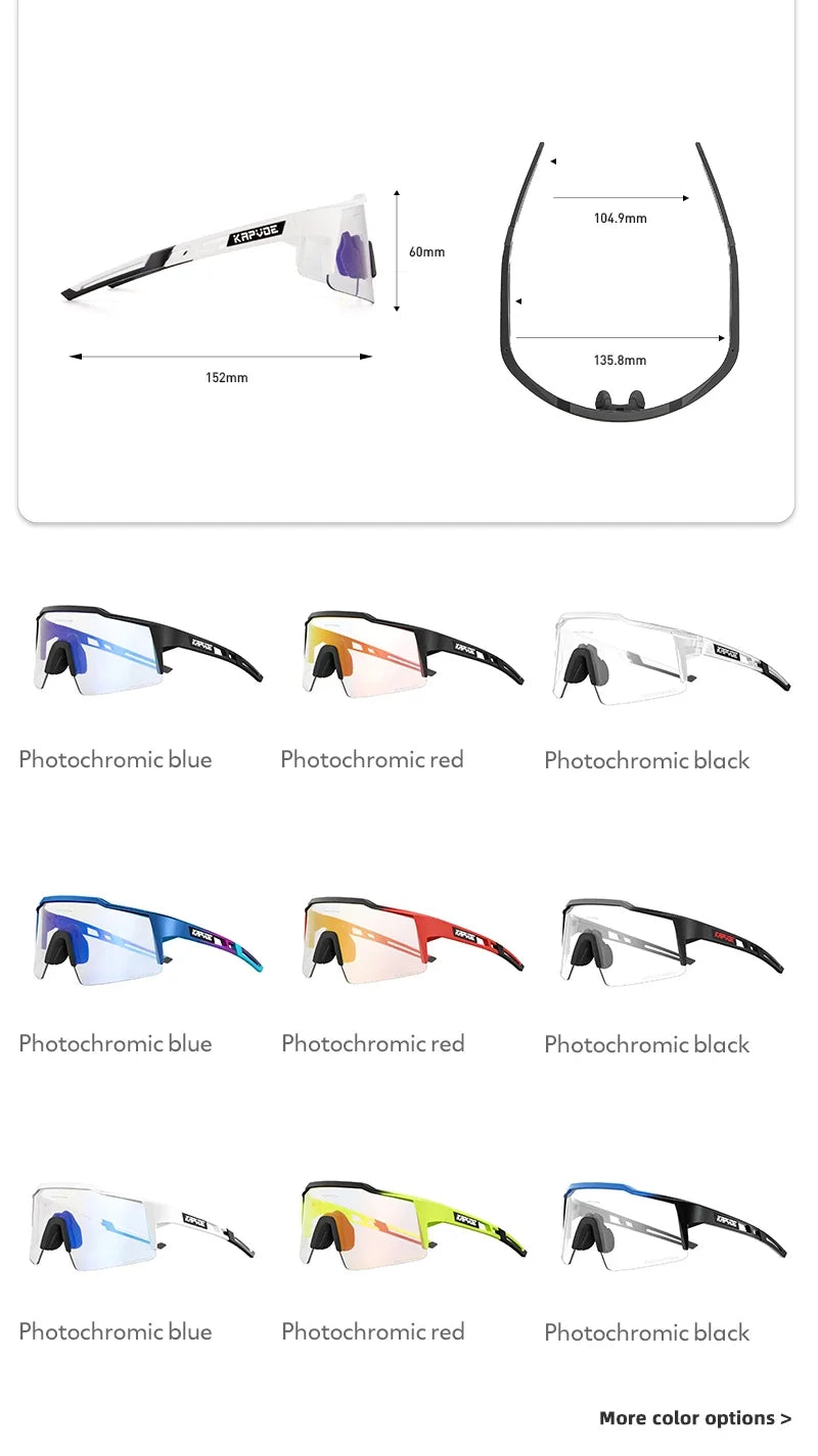 Red Photochromic Cycling Sunglasses for Men Blue Photochromic Cycling Glasses Mountain New Bicycle Goggles Eyewear Sports