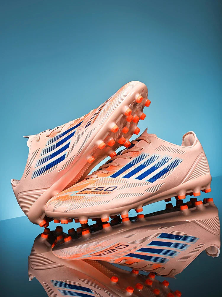 Soccer Cleats for Men Women Breathable Cushioned Insole Anti-Slip Football Shoes for AG/TF Outdoor Sports Boots