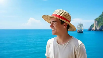 31cm/35CM NEW Straw Hat Festivals Party Cosplay Props Sun Protection Hat Parent-child Summer Sun Straw Beach Hat For Men Women