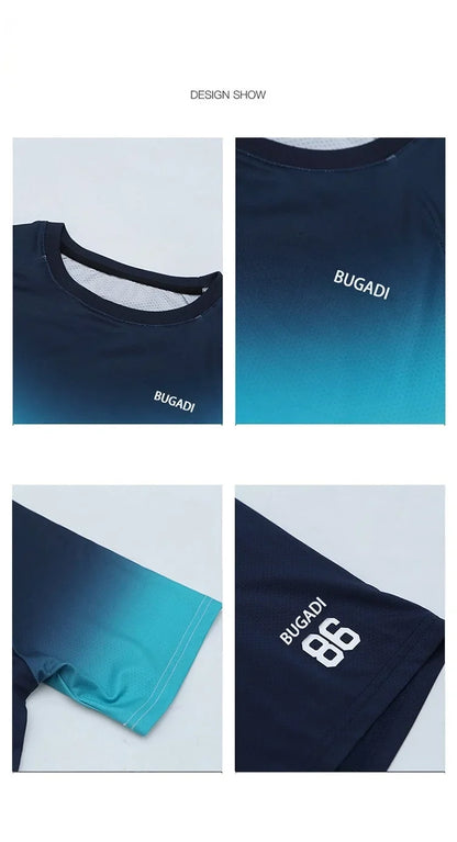 Summer Boys Gradient Quick-dry T-Shirt Top+Shorts Pant Sportswear Set School Kids 2PCS Tracksuit Children Jersey Outfit 5-16 Yr