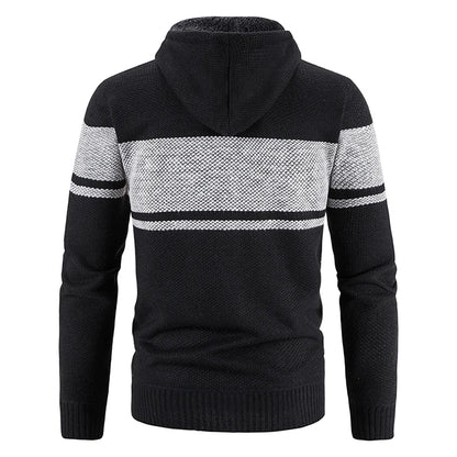 Male Knitted Casual Jackets with Hood Men's Sweater Coat Y2K Hoodies Korean Streetwear Baseball Jumpers Jersey Top Clothing