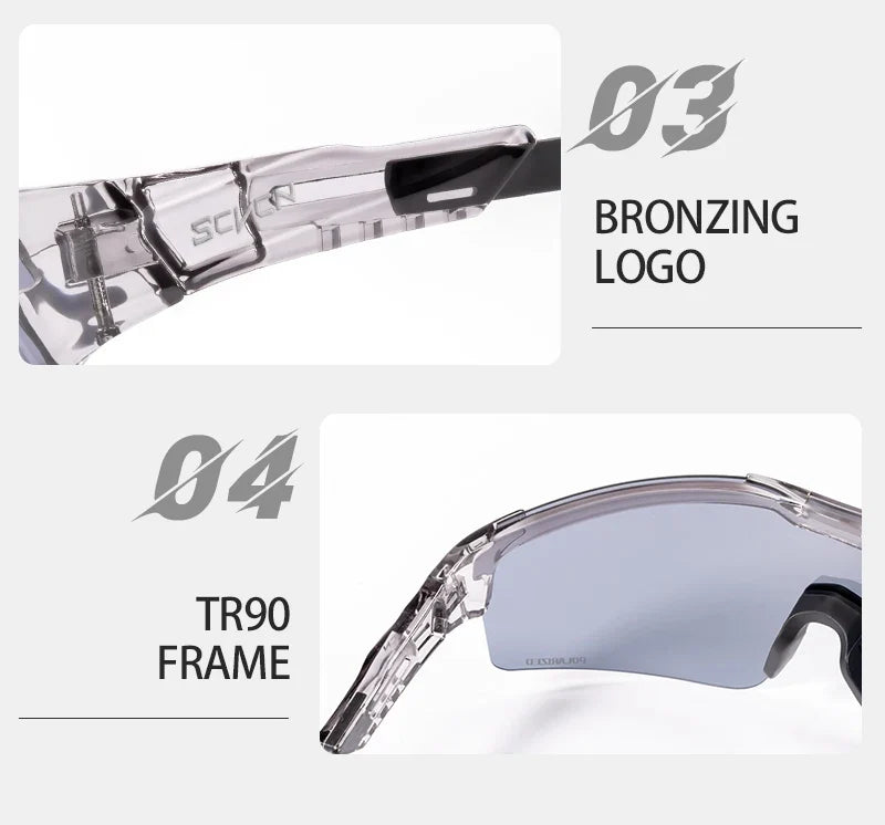 Hiking Eyewear Sunglasses Polarized Cycling Glasses for Men Sports MTB Mountain Goggles Women Bicycle Road Bike Protection