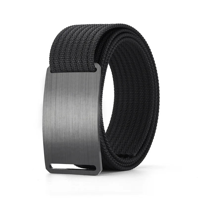 Aluminum Buckle Nylon Belt New Outdoor Belt men's Casual Canvas Woven Belt Leather Belt Men Cinto Preto Y005