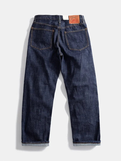 16oz Heavyweight Red Selvedge Denim Jeans for Men High Quality Loose Straight Pants One Wash Autumn Casual 100% Cotton Y2K