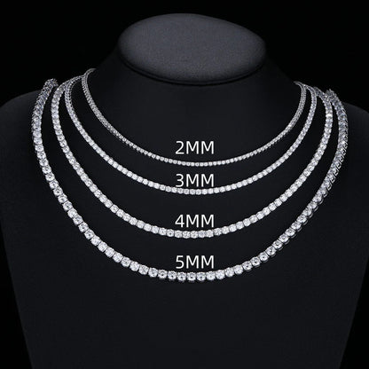 Certified GRA Moissanite Tennis Necklace 3/4/5/6mm Solid 925 Sterling Silver Diamond Tennis Necklaces for Women Man