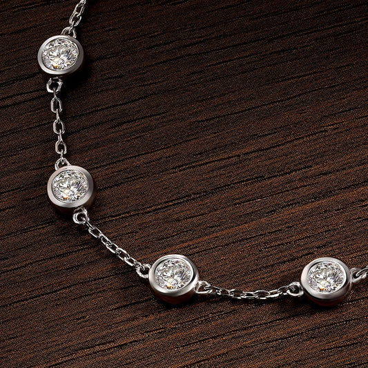 D VVS Tous les bracelets de tennis en moissanite 4 mm 2,4 carats en diamant de laboratoire pour femme en argent sterling 925