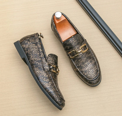Leather Shoes Men's Business Shoes Luxury Brand Loafers Dress Moccasins Breathable Slip on Black Driving Shoes Male Formal Shoes