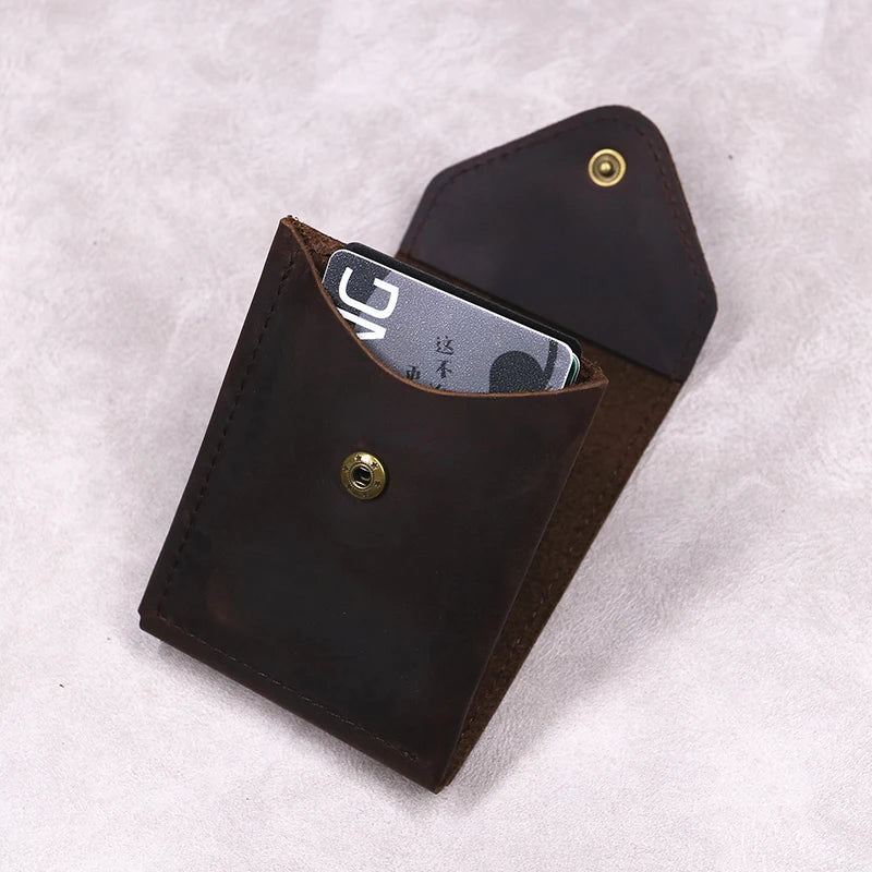 Men's Slim Minimalist Wallet Pocket Cash Card Holder with Flap Closure for Organizing Financials