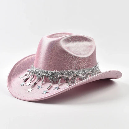Women Sequin Fedora Hat With Rhinestone Ribbons Fashion Festival Party Wedding Dress Hats Cowgirl Jazz Cap