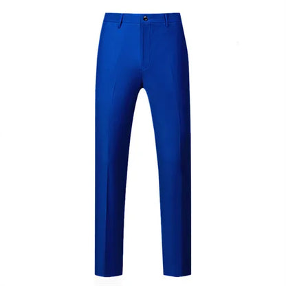 2026 New Men's Middle Waist Pants, 25 Color Choice, Elegant Office Men Trouser, Modest Green Pink Yellow Asian Size M-6XL