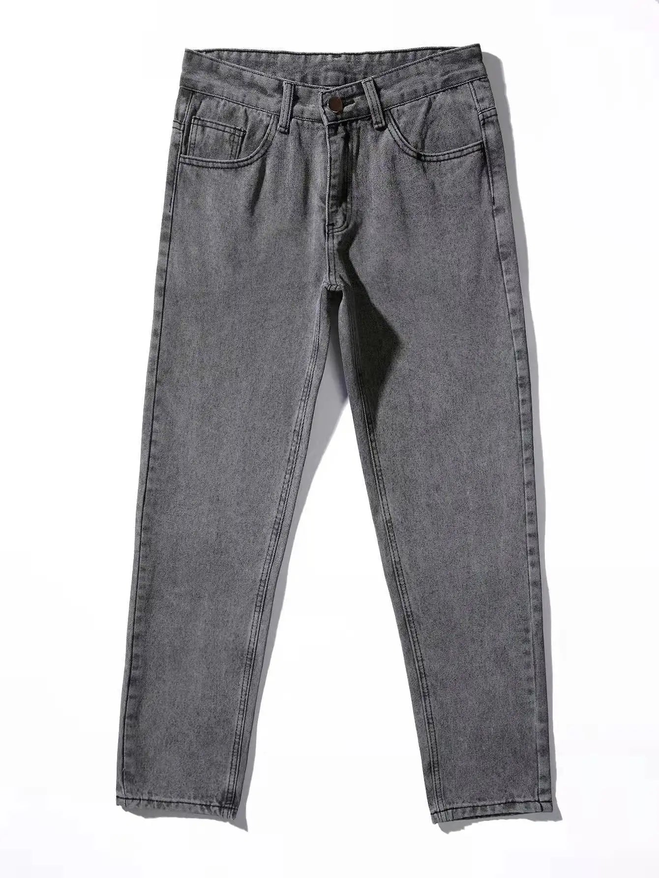 2025 New Business Men's Jeans Casual Straight Stretch Fashion Classic Blue Black Work Denim Trousers Male Brand Clothing S-3XL
