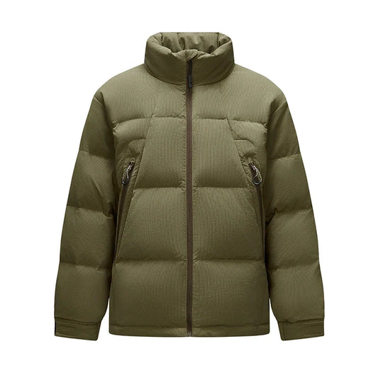 Down Jacket Men Textured Loose Stand Collar Puffer Versatile 2025 Winter Man Clothes Warm Outerwear