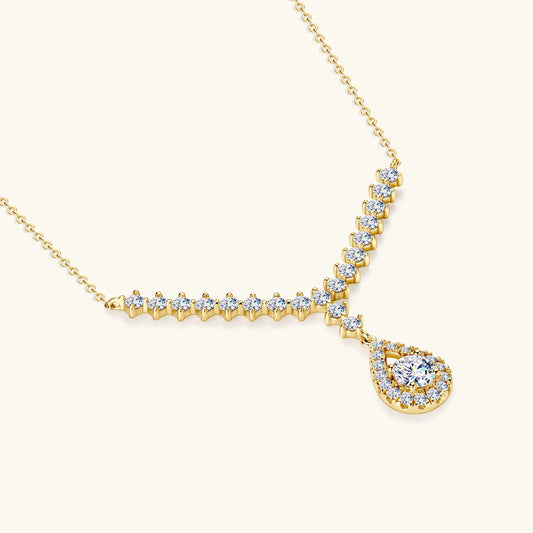 3.38CT Moissanite Necklaces for Women 100% Real Silver Chain 925 Pandant Lab Diamond Luxury Wedding Party Jewelry