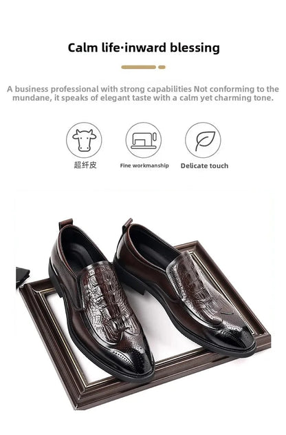 Leather Shoes For Man Genuine Leather Casual Shoes Fashion Business Oxford Shoes High Quality Designer Work Shoes