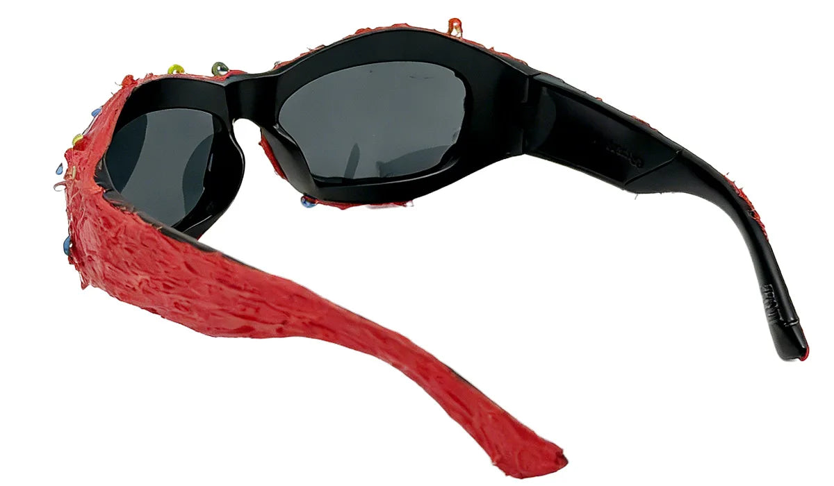 y2k Colorful Safety Pin Sunglasses for Women Punk Cyber Streetwear Party Avant-garde Funny Shades UV400 lunette soleil femme
