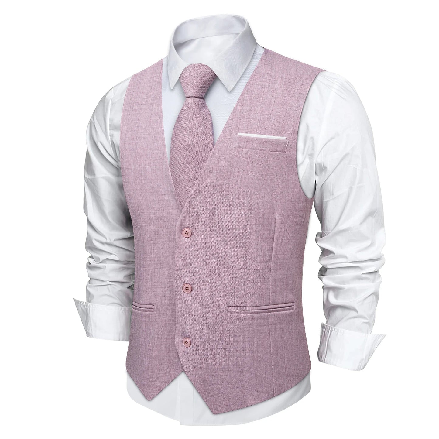 Fashion Men Vest Blue Single Breasted V Neck Solid Waistcoat For Wedding Birthday Party Prom Business Daily Casual Men Suit Vest