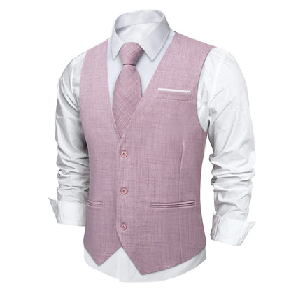 Fashion Men Vest Blue Single Breasted V Neck Solid Waistcoat For Wedding Birthday Party Prom Business Daily Casual Men Suit Vest