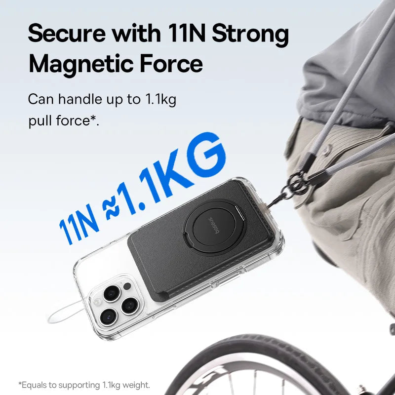 Magnetic Wallet Card Holder for iPhone 17 MagSafe PU Leather Phone Case with 360° Rotating Stand Bank ID Card Cover Case