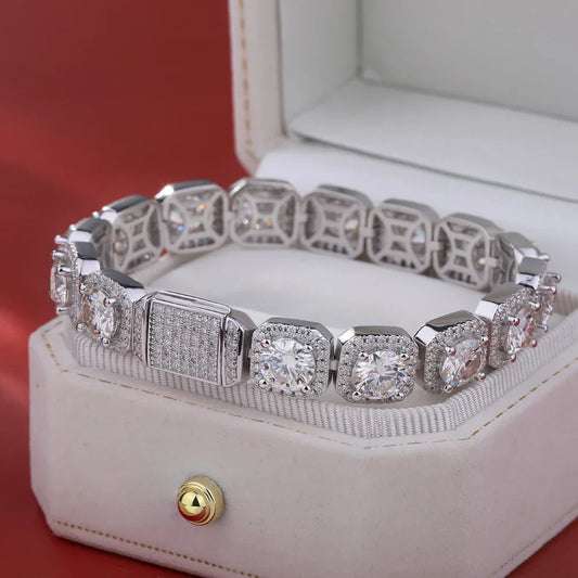 Bracelets de luxe en moissanite S925 en argent certifié GRA, chaîne de main en diamant de laboratoire pour femmes et hommes, cadeaux de bijoux fins de mariage