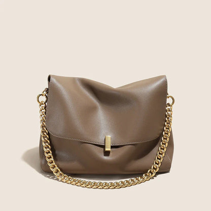 Genuine Leather Large Chain Shoulder For Women 2026 Luxury Designer Office Messenger Bags Satchel Cow Ladies Handbags