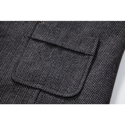 Man Suit Vest British Style Turn Down Collar Male Waistcoat Vintage Single-breasted Business Casual Men Coat Vest