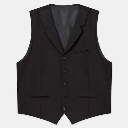 Men Vest Beige With Lapel Solid Single Button Waistcoat For Wedding Birthday Banquet Party Business Daily Casual Men Suit Vest