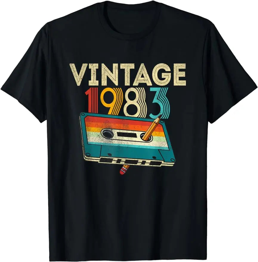 Men's 43st Birthday T-Shirt: Born 1983 Retro Streetwear Style Vintage Retro for Men's Graphic T-Shirts Birthday Gifts TShirt