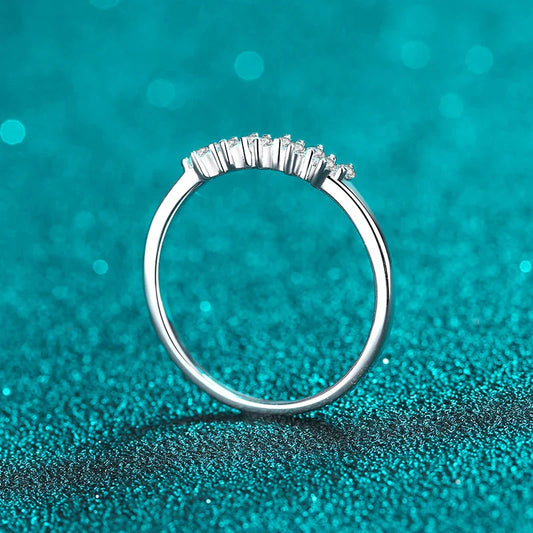 Full 1.5mm D Moissanite Rings for Women 925 Sterling Silver Lab Diamond Wedding Ring Stackable Ring Band Gemstone