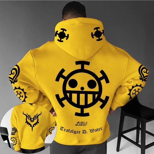 ONE PIECE Men's Hoodie Sweater Heart Pirates Japanese Anime Summer Autumn Boy Children's Long Sleeve Y2k Parent-Child Pack