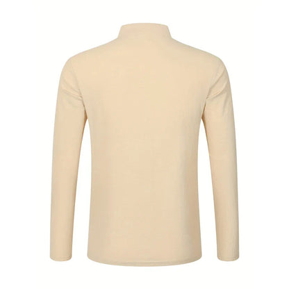 Men Mandarin Collar Long Sleeve Henley Cotton Linen Shirt Chest Pocket Breathable Beach Travel Daily Casual V Neck Top