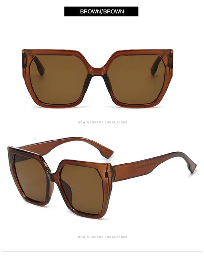 Cycling 8pcs Cateye Sunglasses Sets Women Luxury Minimalist Leopard Pattern Design Retro Polygonal Eyeglasses UV400 Unisex