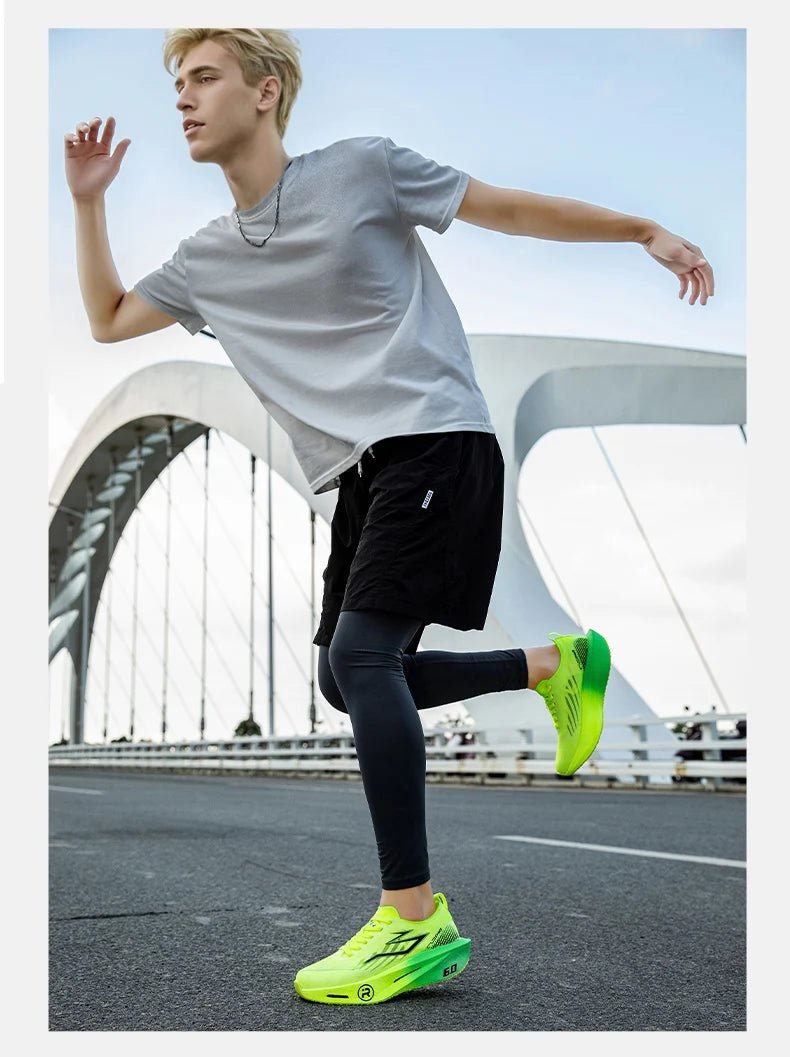 Running Shoes Carbon Board Profession Marathon Men Sports Breathable Lightweight Women's Comfortable Athletic Nonskid Sneakers