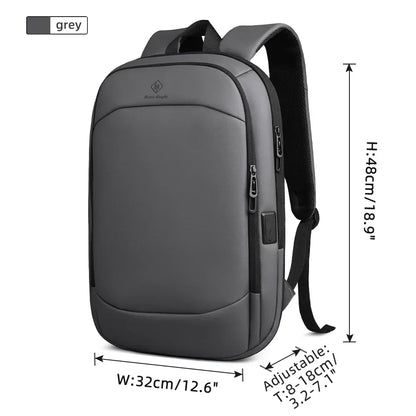 Business Backpack for Men 17 Inch Laptop Backpack with USB Port Slim Expandable Waterproof Travel Bag Large Work Computer Bag