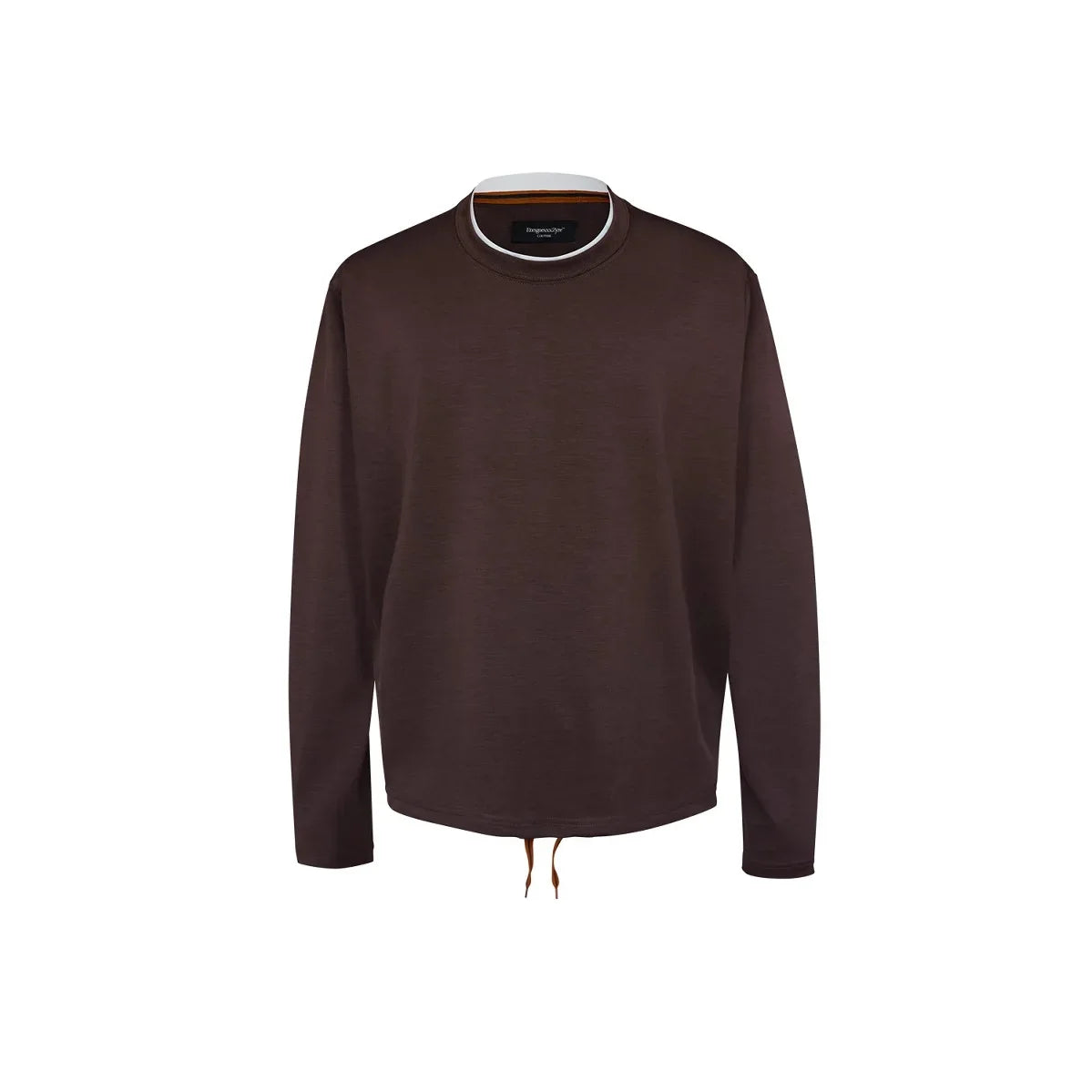 Shape-Retention & Pilling-Resistant Long-Sleeve Tee: Contrast Collar Design + Stretchy Fit Men's Undershirt