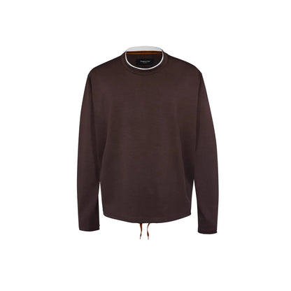 Shape-Retention & Pilling-Resistant Long-Sleeve Tee: Contrast Collar Design + Stretchy Fit Men's Undershirt