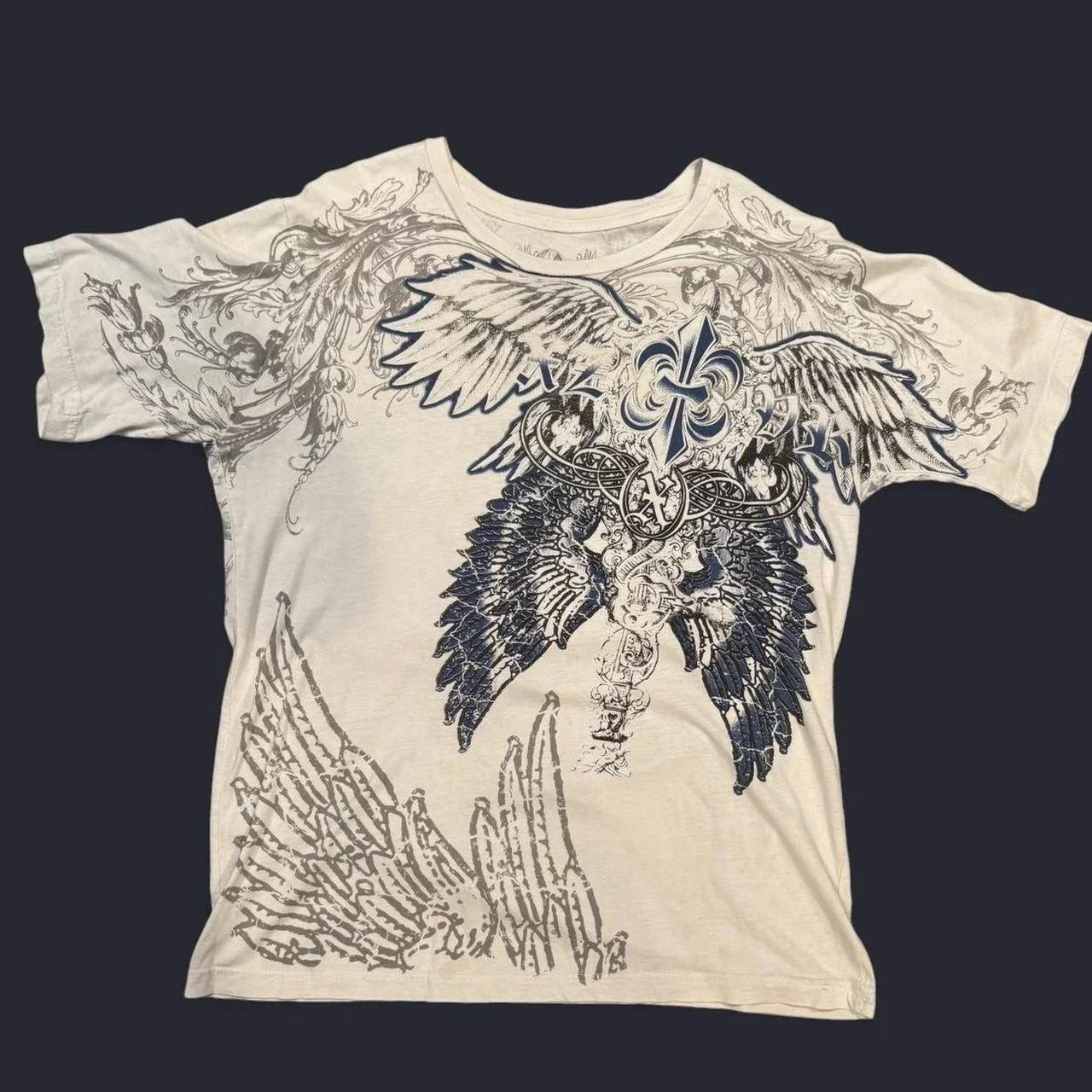 Retro Xtreme Angel Wing Men Yellow Short Sleeves Harajuku High Street American Fashion T-shirt Man Women Summer Tops
