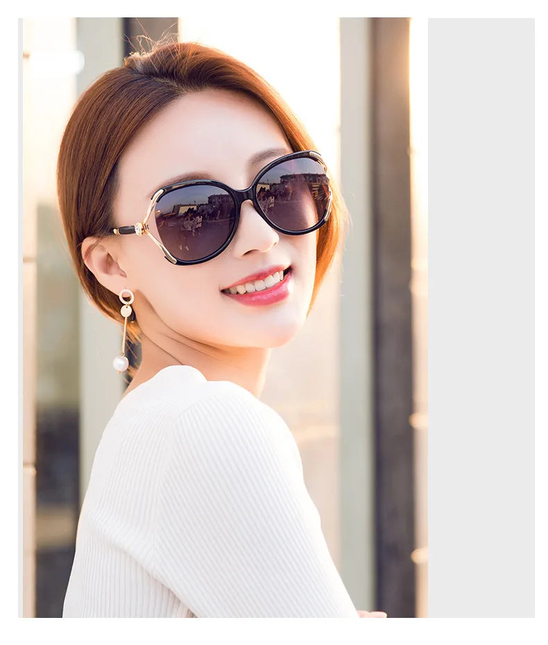 2026 Fashion High-End Women's Polarized Sunglasses Oversize Mode Retro Sunglasses Glasses Outdoor Sun Protection UV Protection
