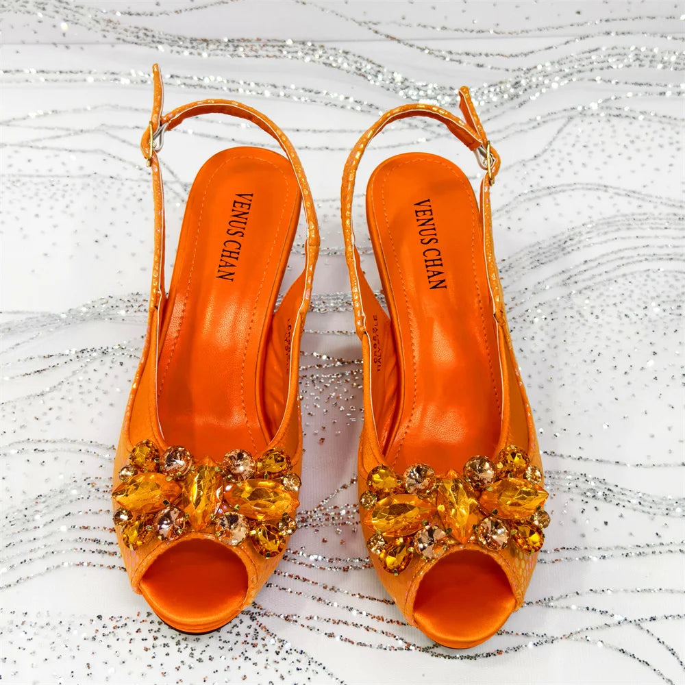 2025 Newest INS Style Gold Color Elegant Women High Heels Nigeria Popular Designer African Ladies Shoes And Bag Set