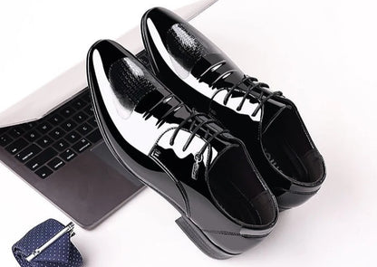 Patent Leather Black Lace Up Pointed Toe Men's Formal Shoes 2025 Style Low Price Office Luxury Designer 39 Suit Social Shoe Male
