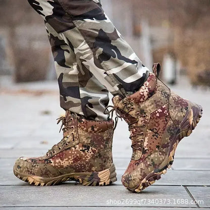 Winter Men's Snow Boots Men Combat Army Boots Winter Camouflage Warm High-top Cotton Shoes Mens Plush Wool Boots Size 39-46
