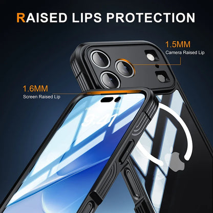 For MagSafe Wireless Charging 360° Fully Protected Double-sided Transparent Magnetic Case For iPhone 17 Pro Max&Air Back Cover