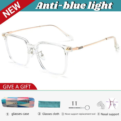 Simple Fashion Large Frame Geometric Square Glasses Can Be Customized Prescription Anti-blue Light Glasses Reading Glasses
